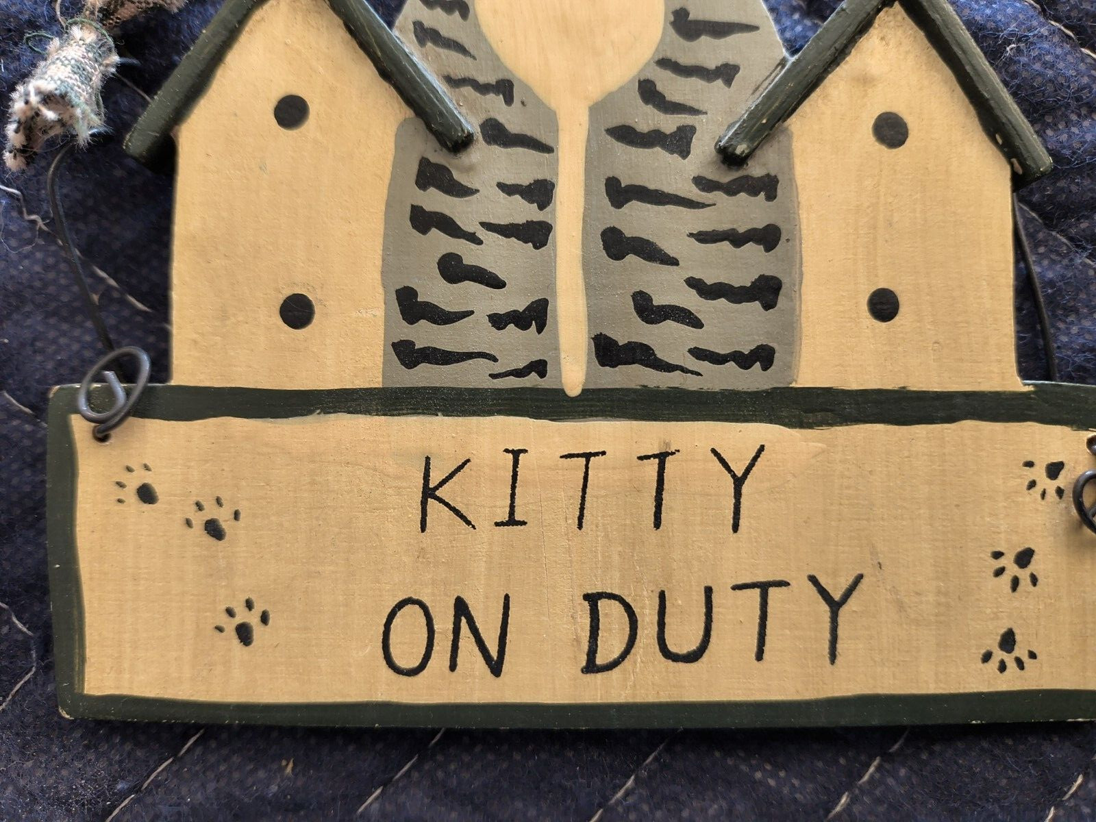 LOT OF 3 CAT FUNNY-FOLK ART WOOD PLACK SIGNS HAND PAINTED CUTE CAT WALL HANGERS