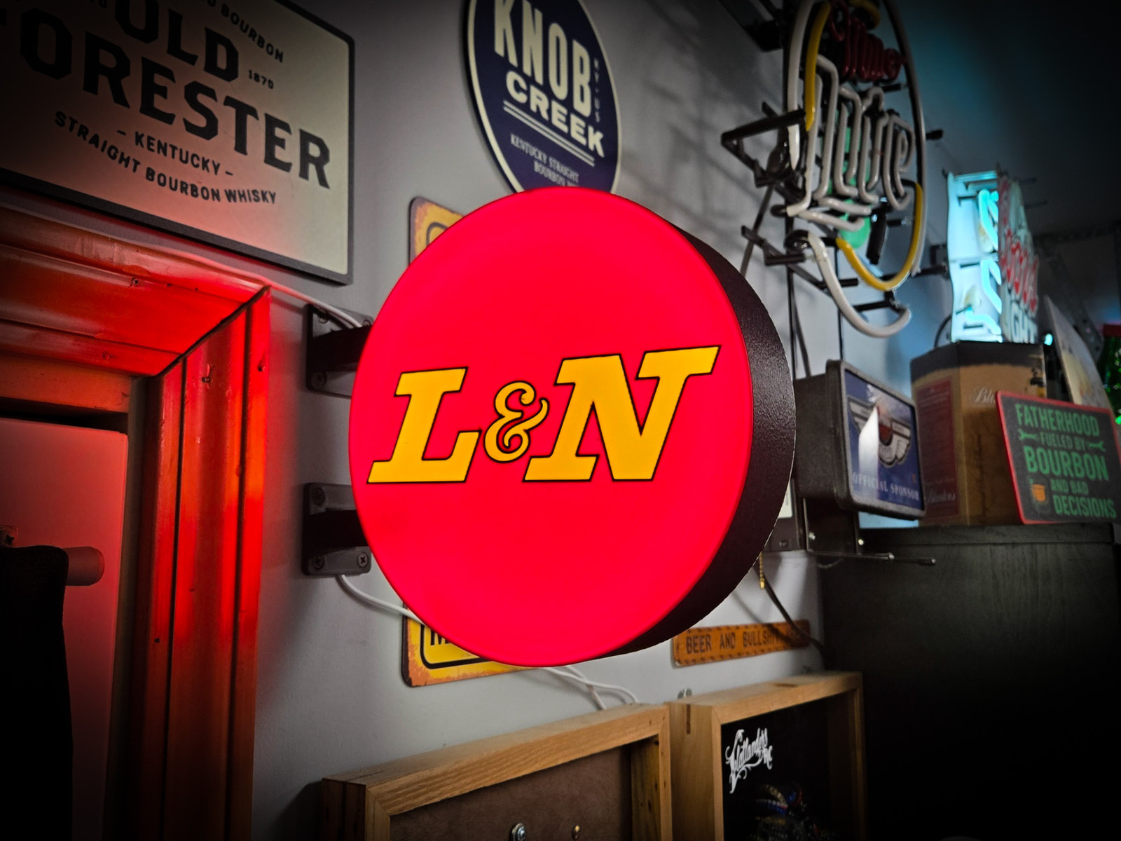 L&N Louisville & Nashville LED Lightbox Sign 3D Printed Wall Mount