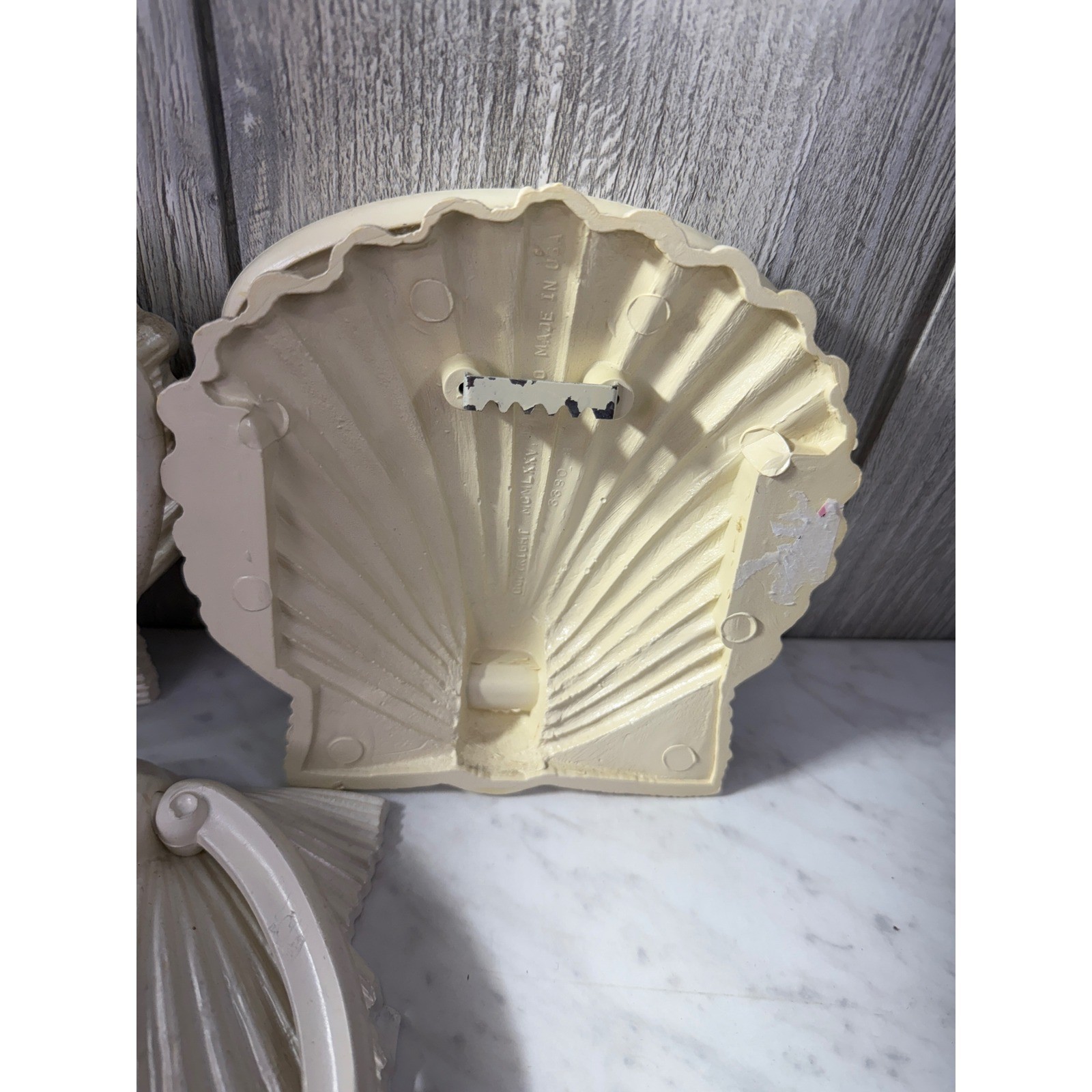 Vintage Homco Seashell Wall Plaques Set of 5 Cream Off White Coastal Decor 1975