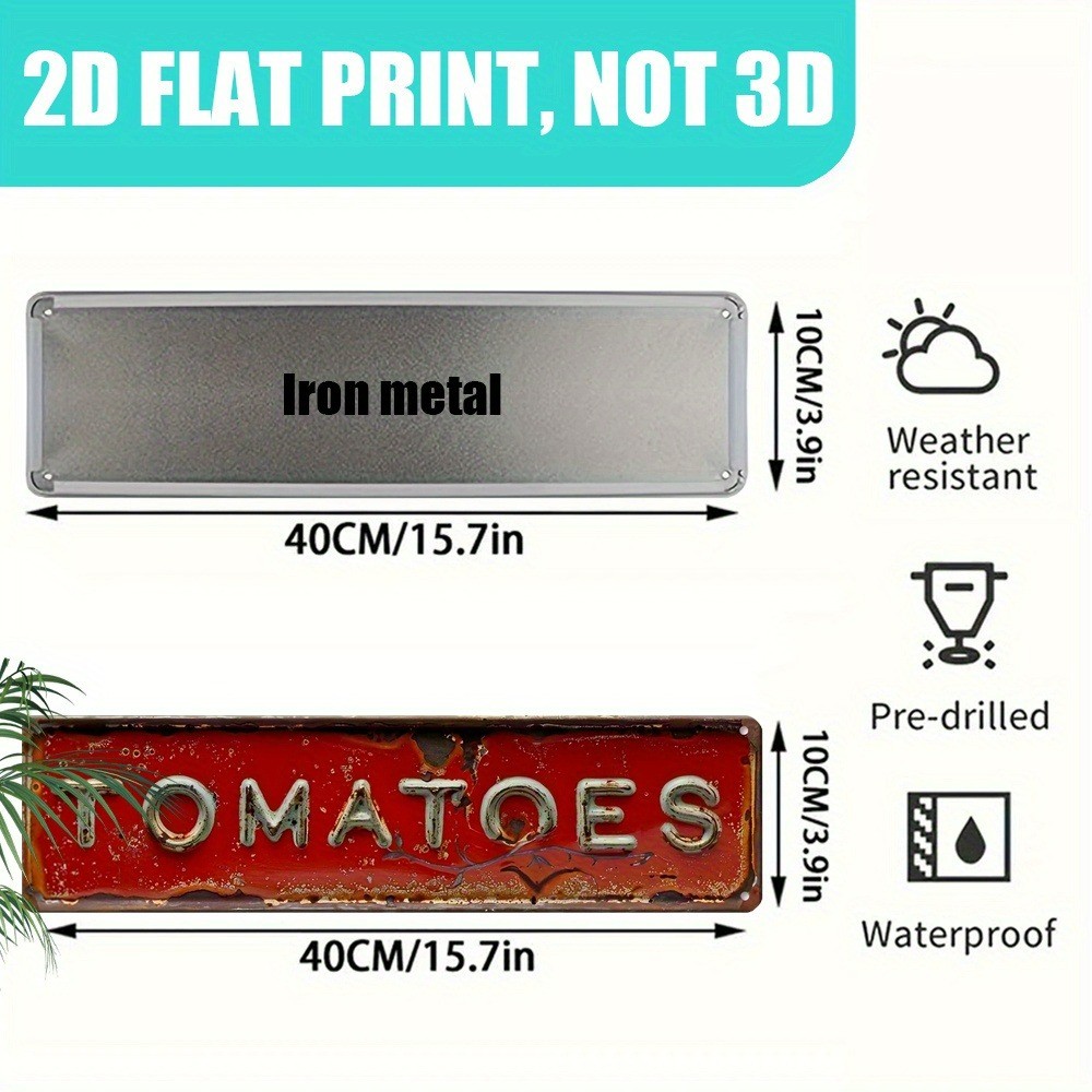 Vintage Tomatoes Wall Decor Metal Tin Sign for Home Bar Garage Yard Outdoor 16×4