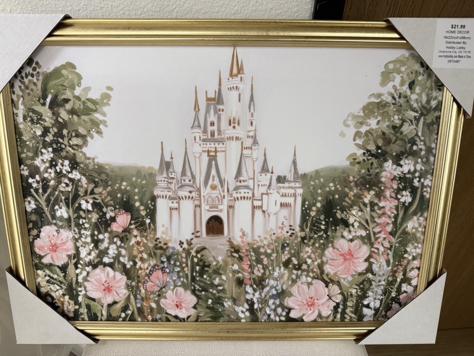 Viral Hobby Lobby Castle with Flowers Picture 16×22 NEW