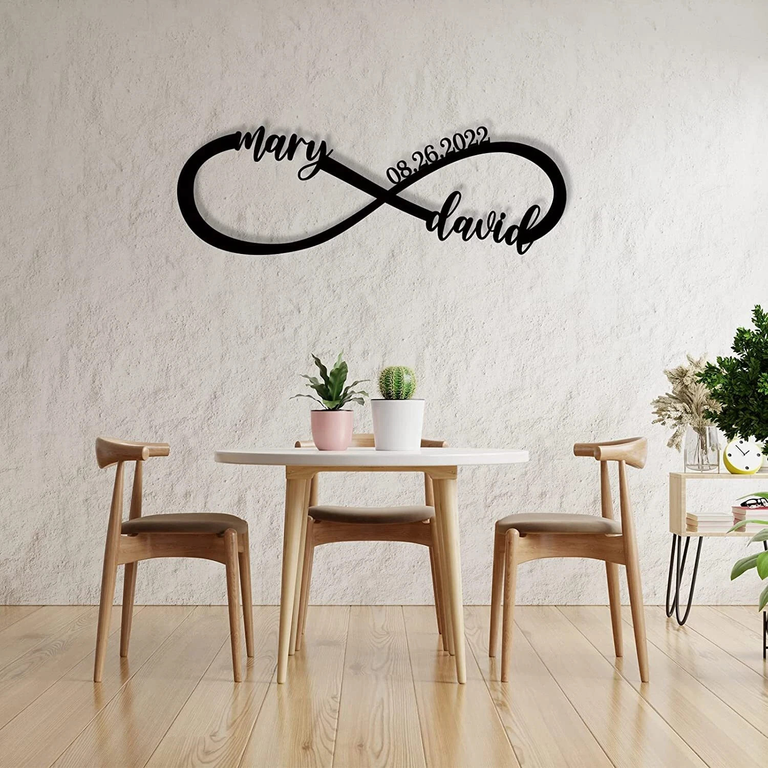 Custom Infinity Metal Sign, Heart Sign Metal Wall Decor, Wedding, Anniversary