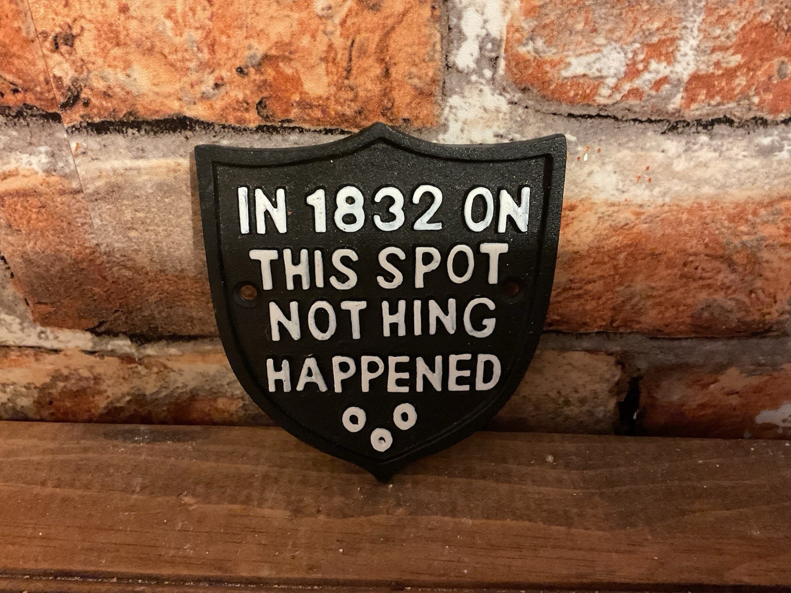 4″X4″ Badge Style “In 1832 on this spot” Cast Iron Sign…Ships Free!