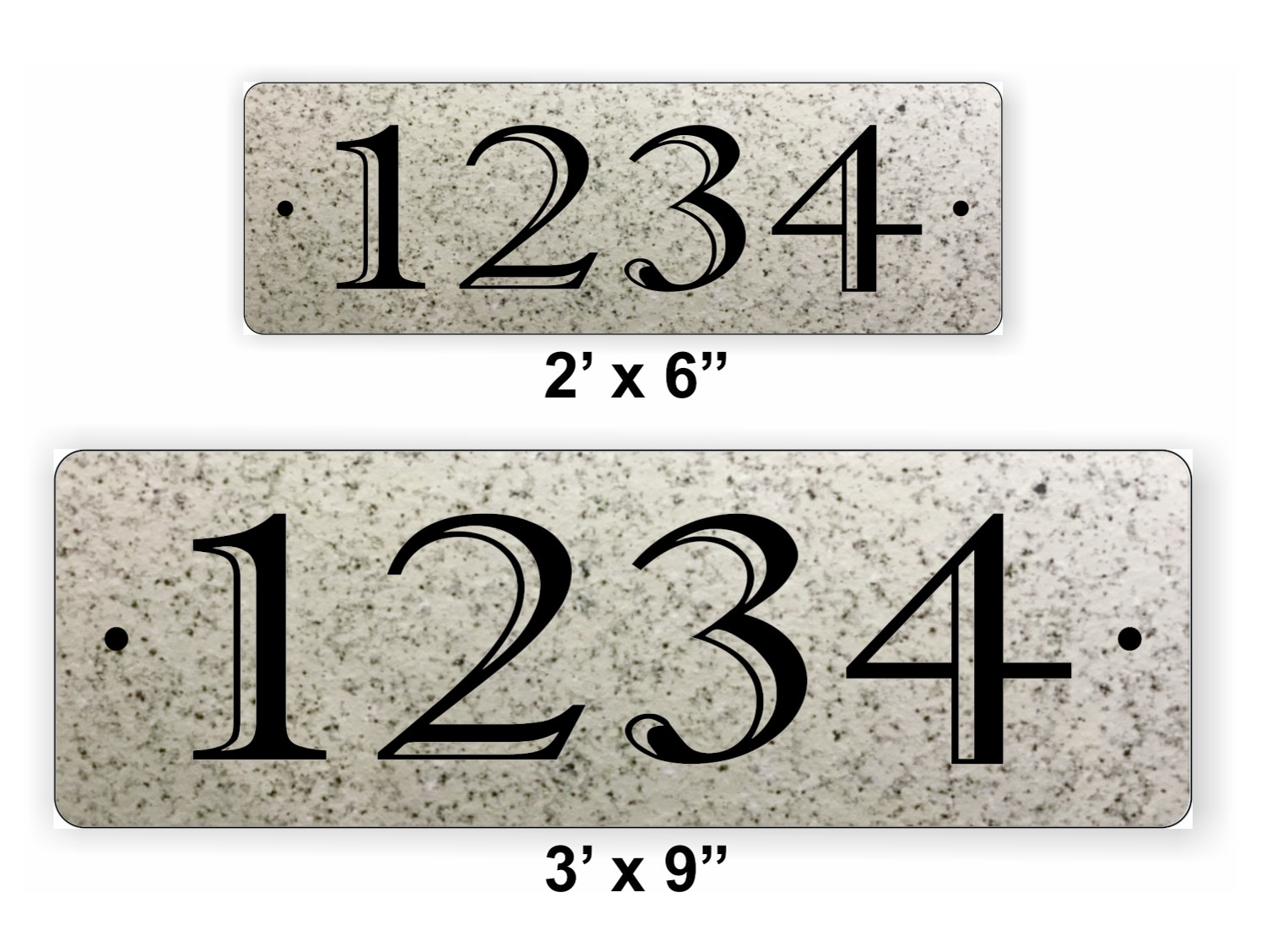 Rectangular House Number Sign, marble, granite, wood sign, address sign HORIZ.