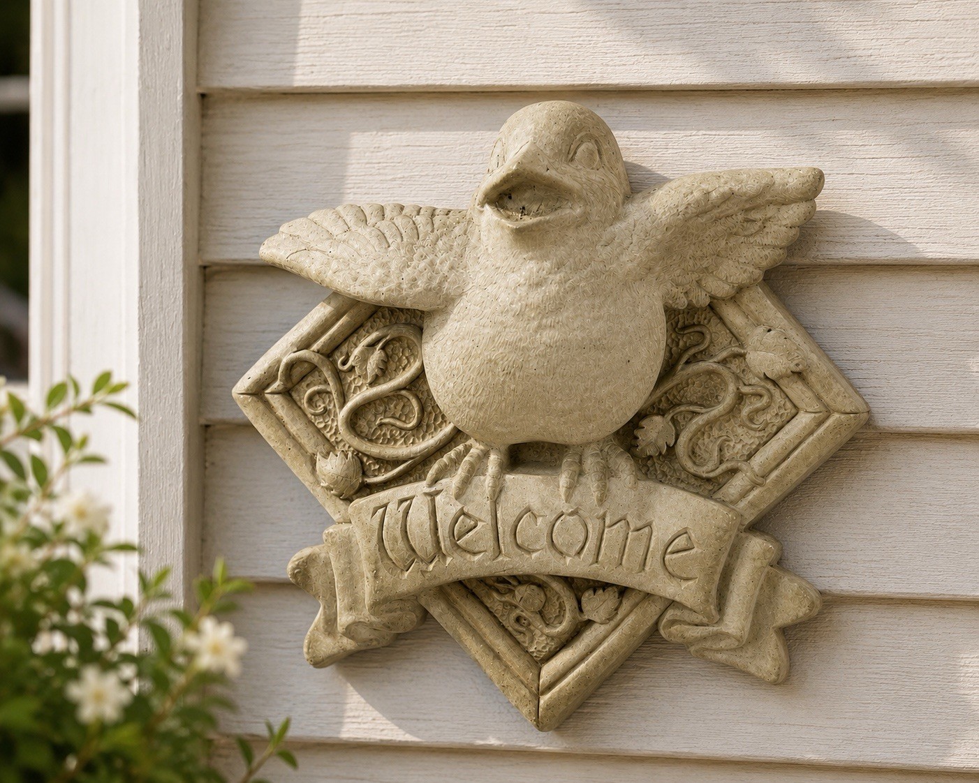 Carruth Studio 1992 Welcome Bird Plaque Wall Hanging Garden Decor 6”