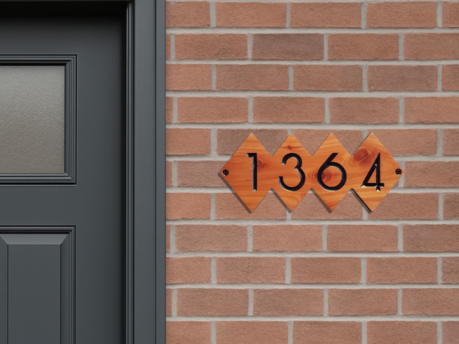 Custom House Address Sign Mid Century Modern Home Number Plaque Outdoor Wood MCM