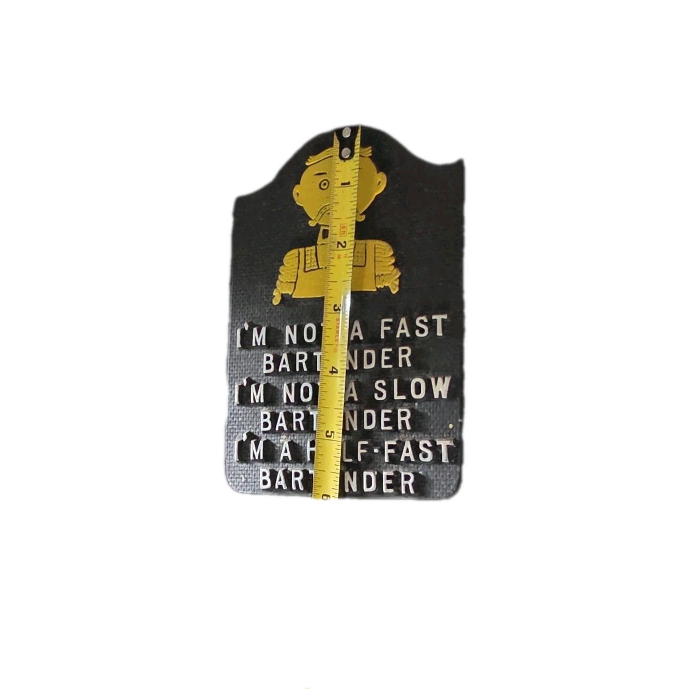 Hanging Bar Sign Black Yellow Humorous Plaque for Lounge or Club