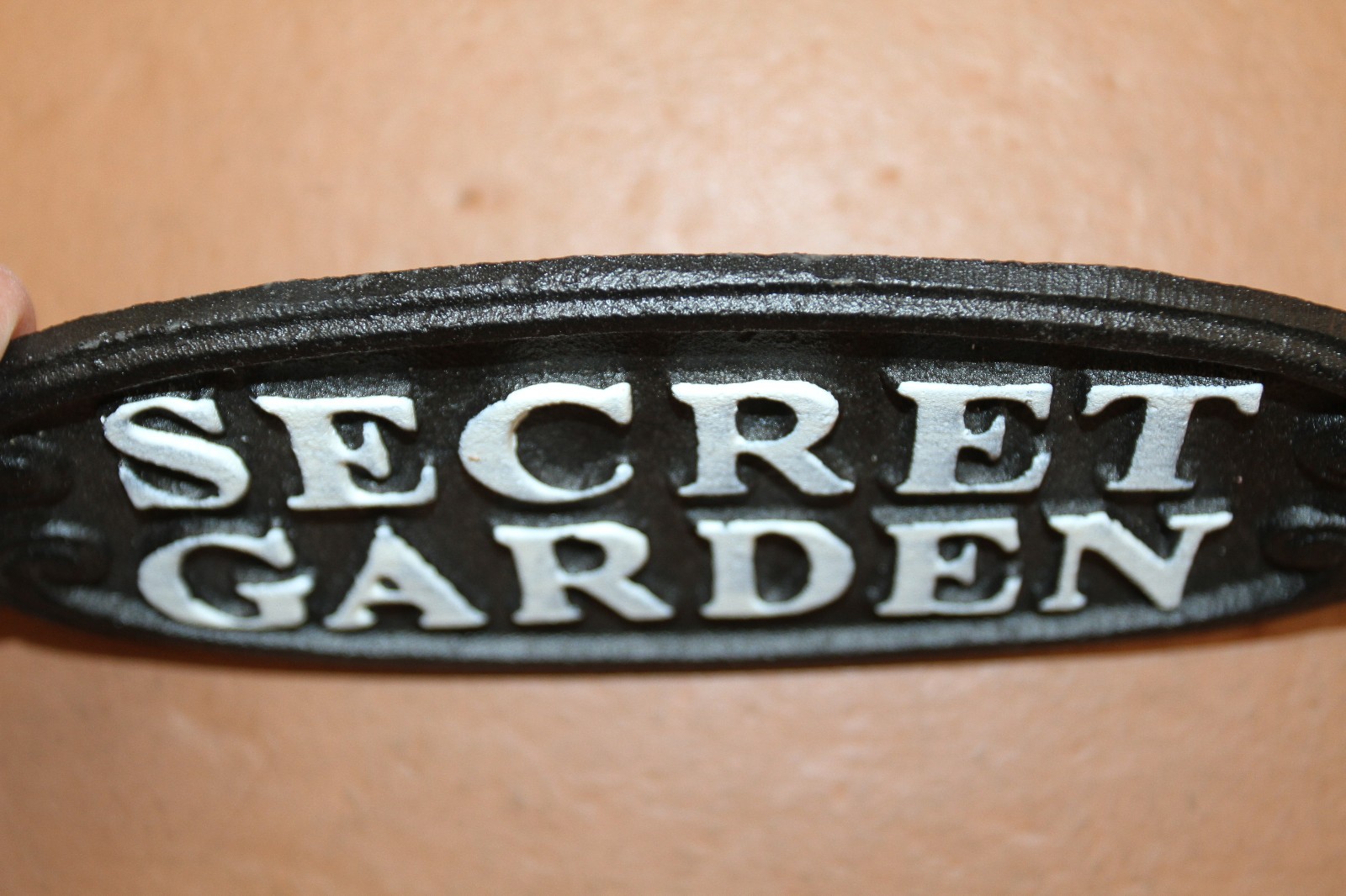 1-SECRET GARDEN PLAQUE,Upscale Garden Decor,Raised Letters,Solid Metal,Gifts
