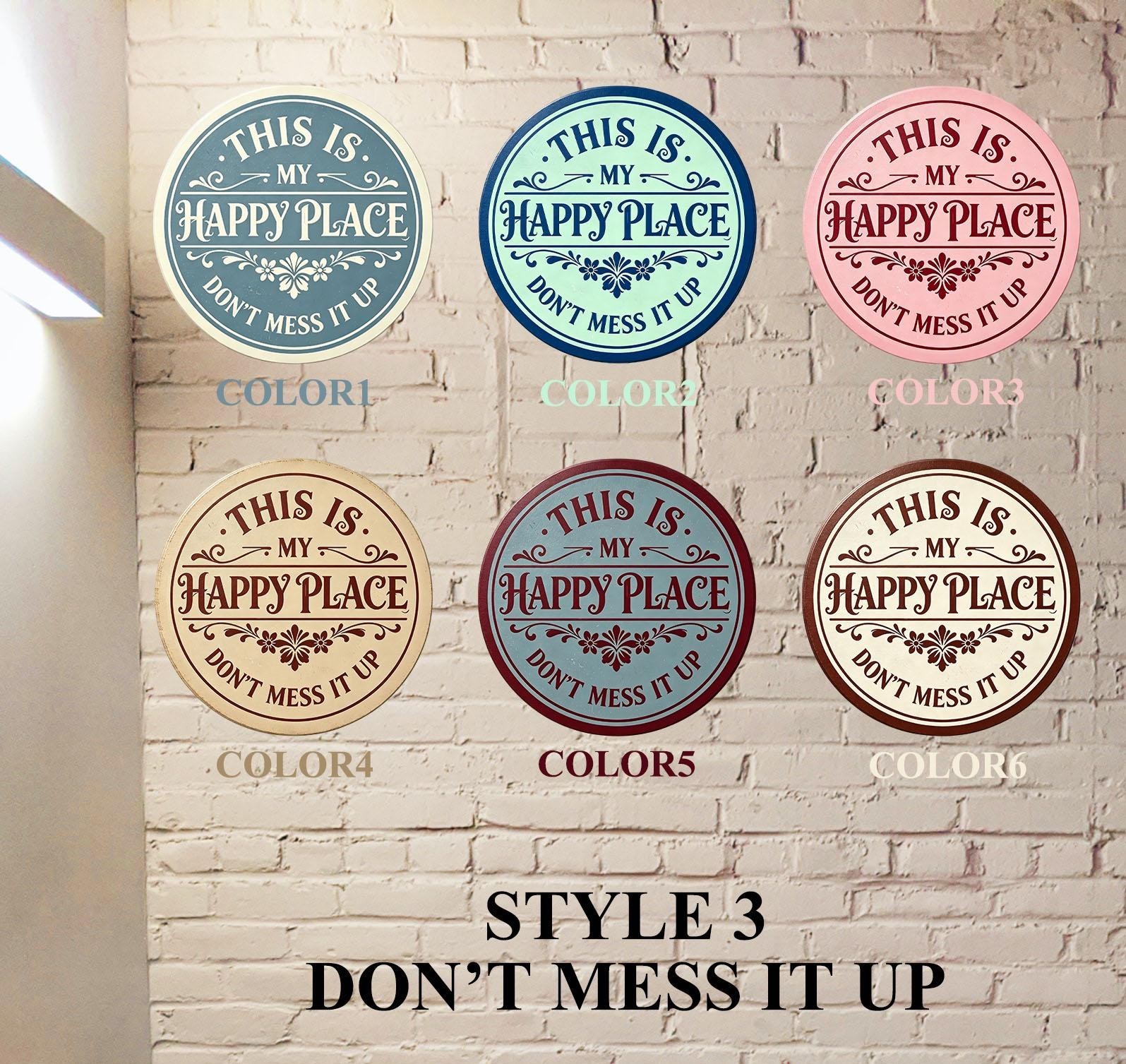 This Is My Happy Place Metal Sign Rustic Carbon Steel Farmhouse Wall Decor