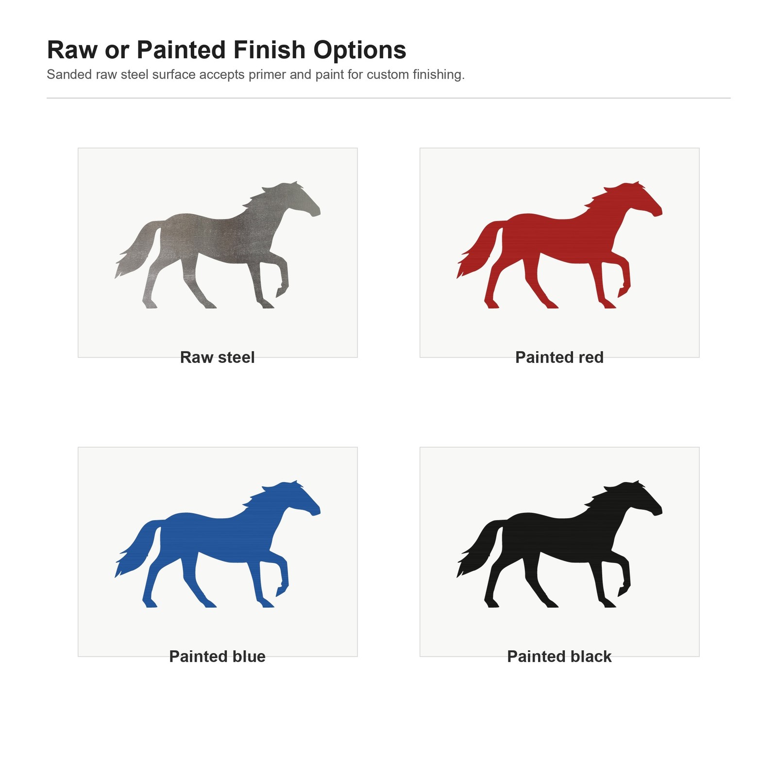 Horse 1 Steel Cutout Shape, Raw Metal Wall Art and Craft Supply