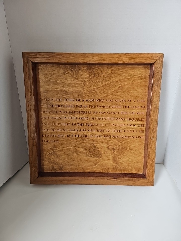 Alpine Wine Design Wooden Wine Crate Wall Hanging Homers Odyssey Script 15″x15″