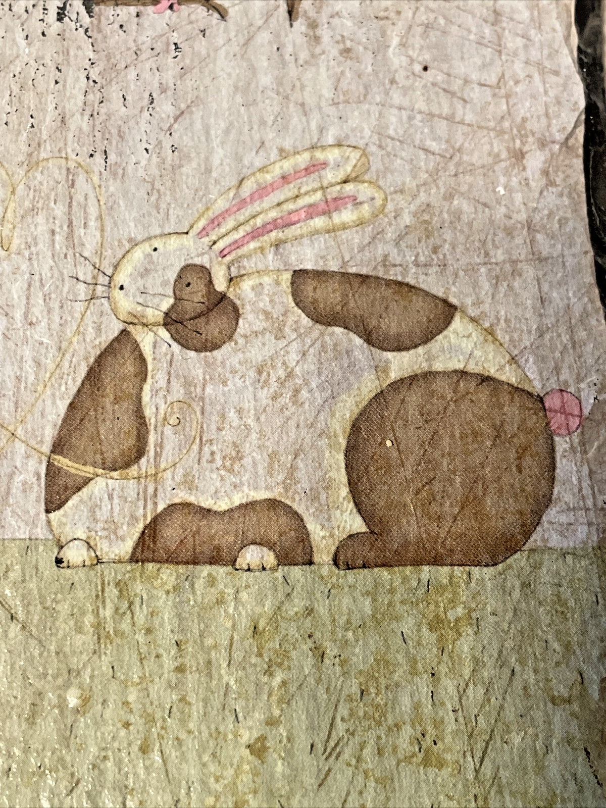 Rectangular Slate Wall Decor Bunny & Butterfly Design Distressed “Love”