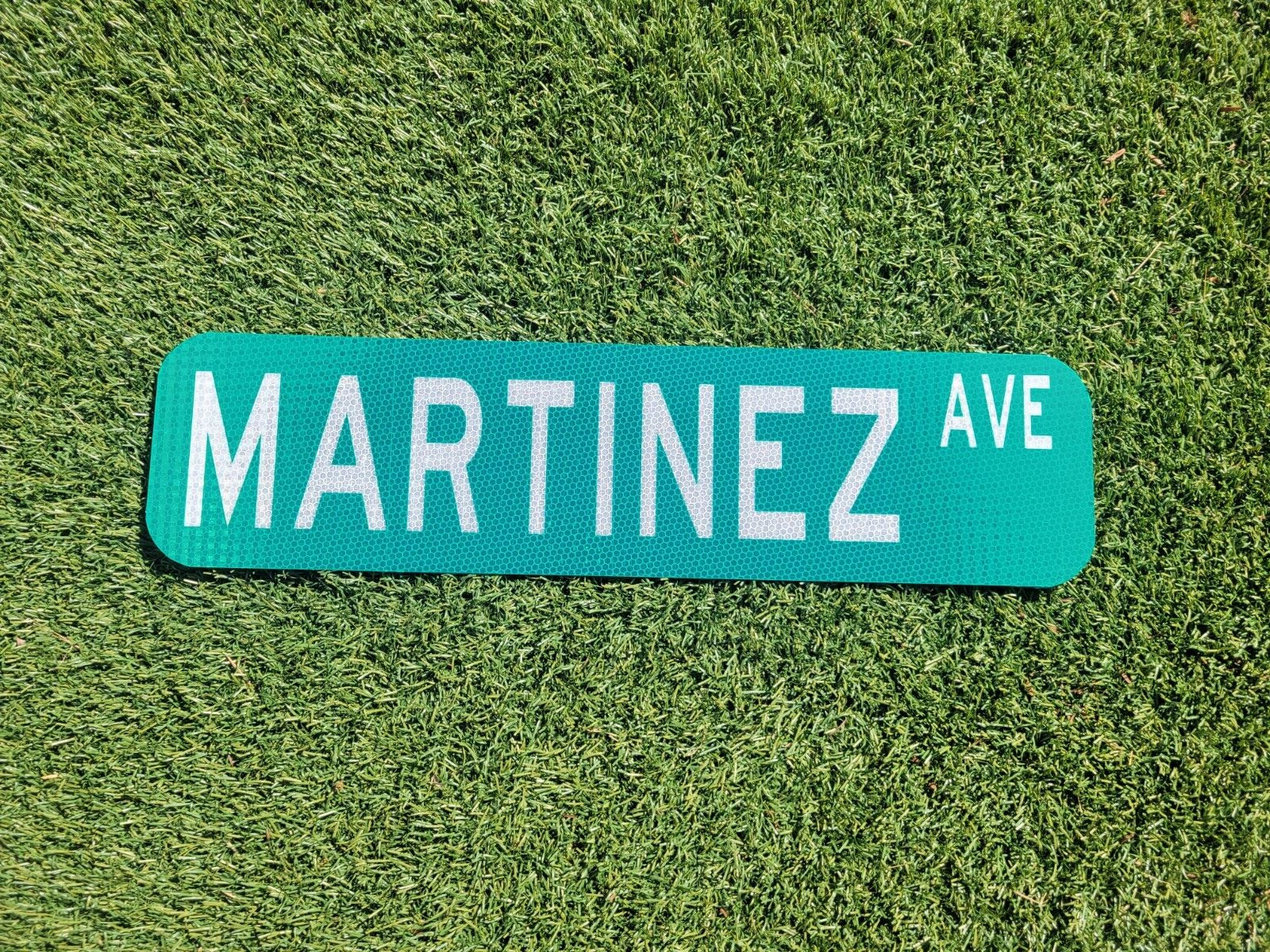 MARTINEZ AVE personalized reflective street name sign 24″x6″