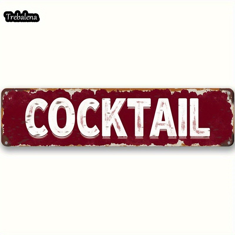 Vintage Roostertail Metal Sign 10.16×40.64cm Red White