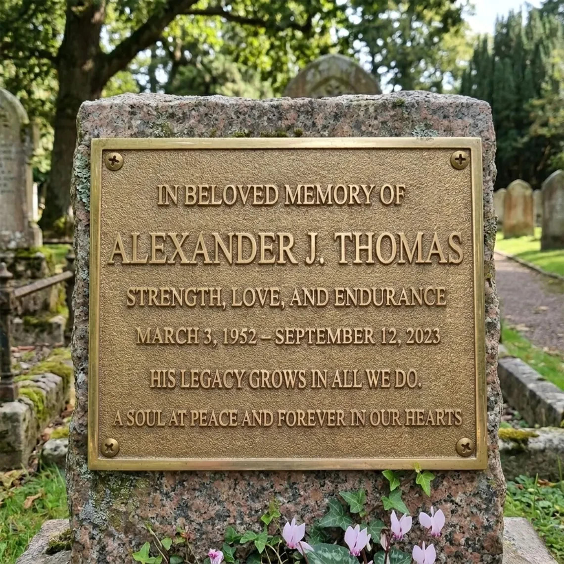 Custom Bronze Memorial Plaque, Personalized Garden Marker, Outdoor Name Plate