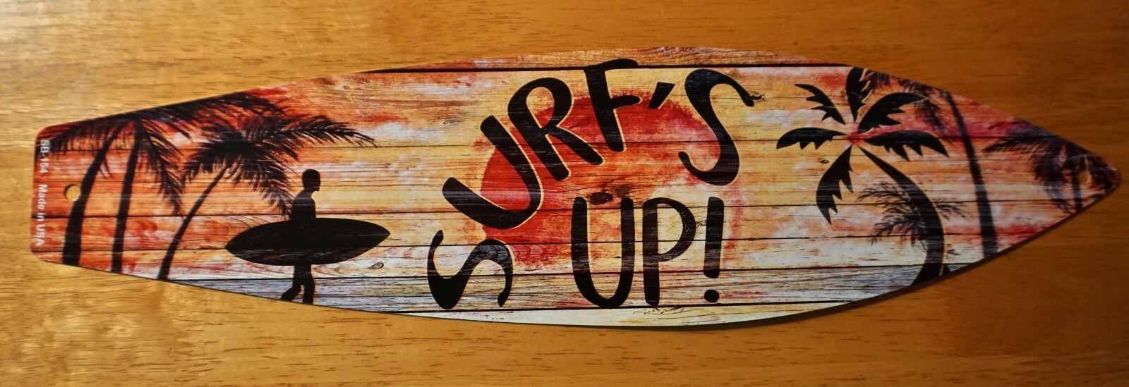 Retro Style SURFS UP SUNSET SURFBOARD SIGN Tiki Bar Beach Surfing Home Decor NEW