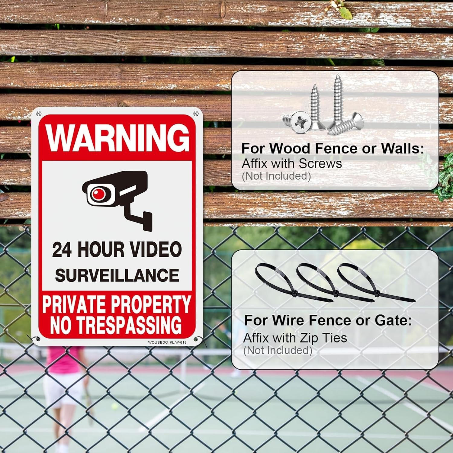 2 Large No Trespassing Signs Private Property 10X7 Inch Rust Free Aluminum