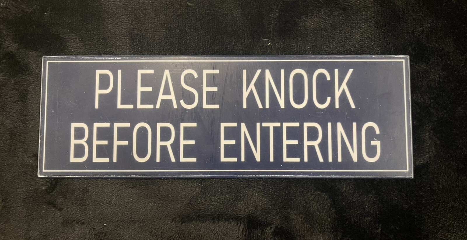 Please Knock Before Entering Sign – Black/Gold – 2.75″ x 7″ – Medium