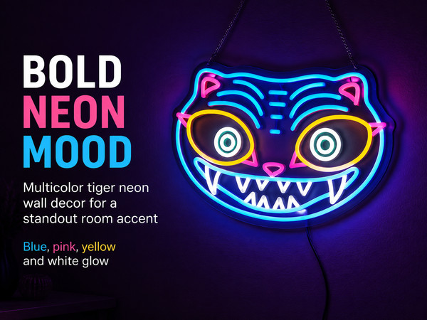 Derpy Tiger Multicolor LED Neon Sign 7.9″x15.7″