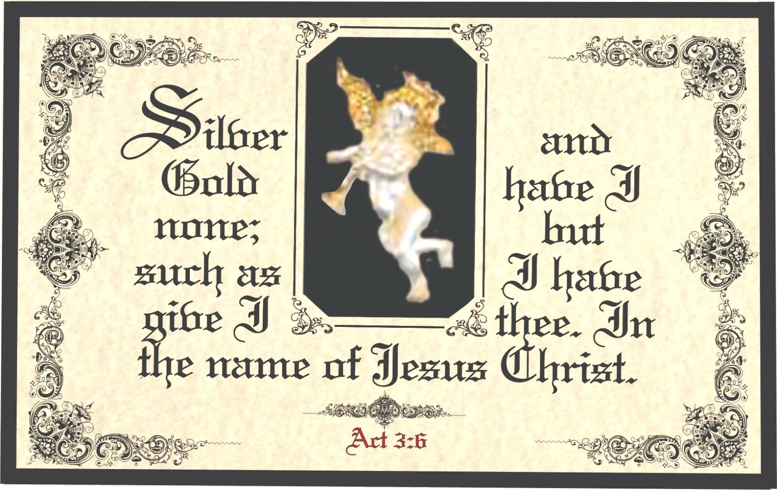 Bible Verse Plaque 3D Shadow Box Framed Christian Gift “SILVER-GOLD HAVE I NONE”