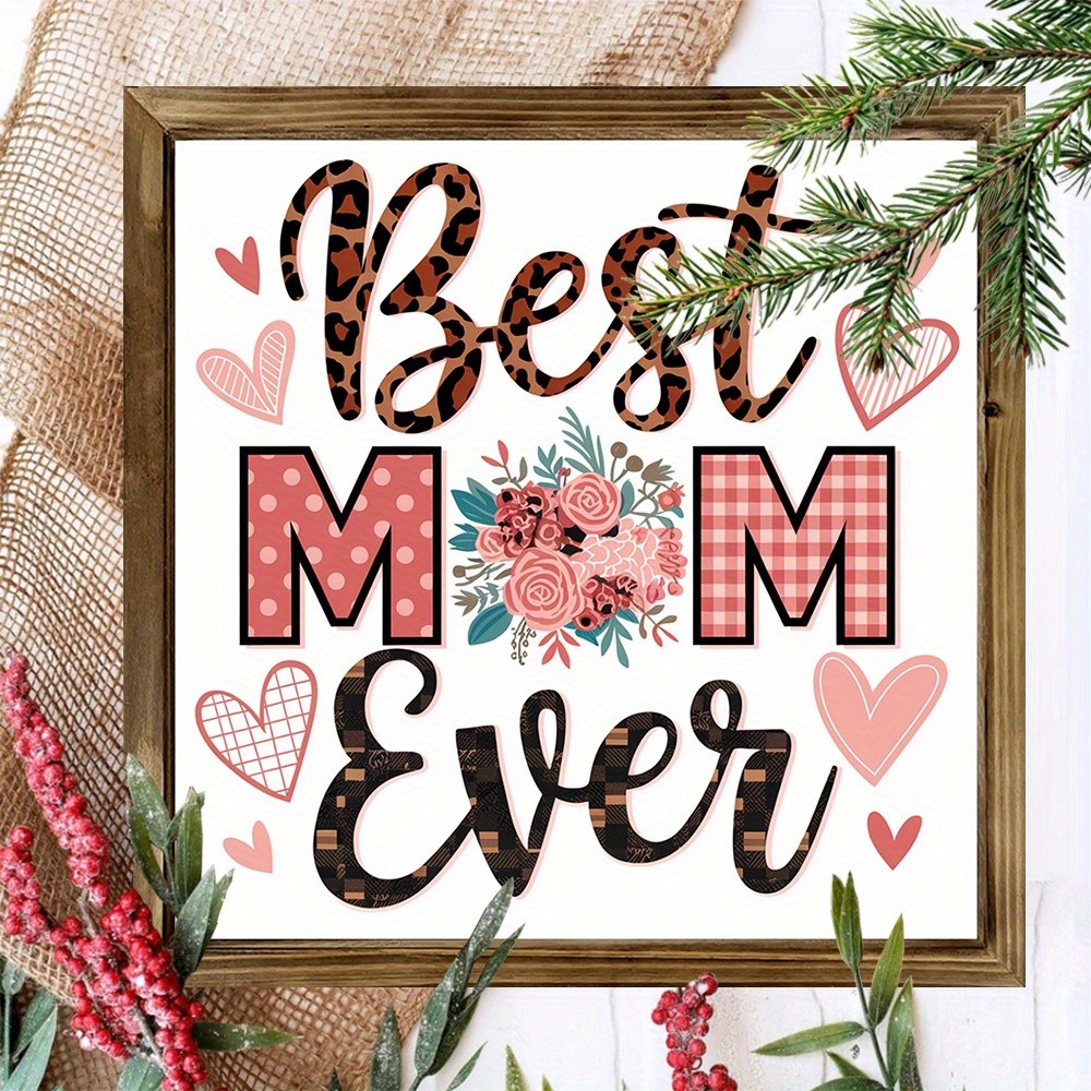 Best Mom Ever Leopard Floral Wooden Plaque Mother’s Day Mom Gift Wall Decoration