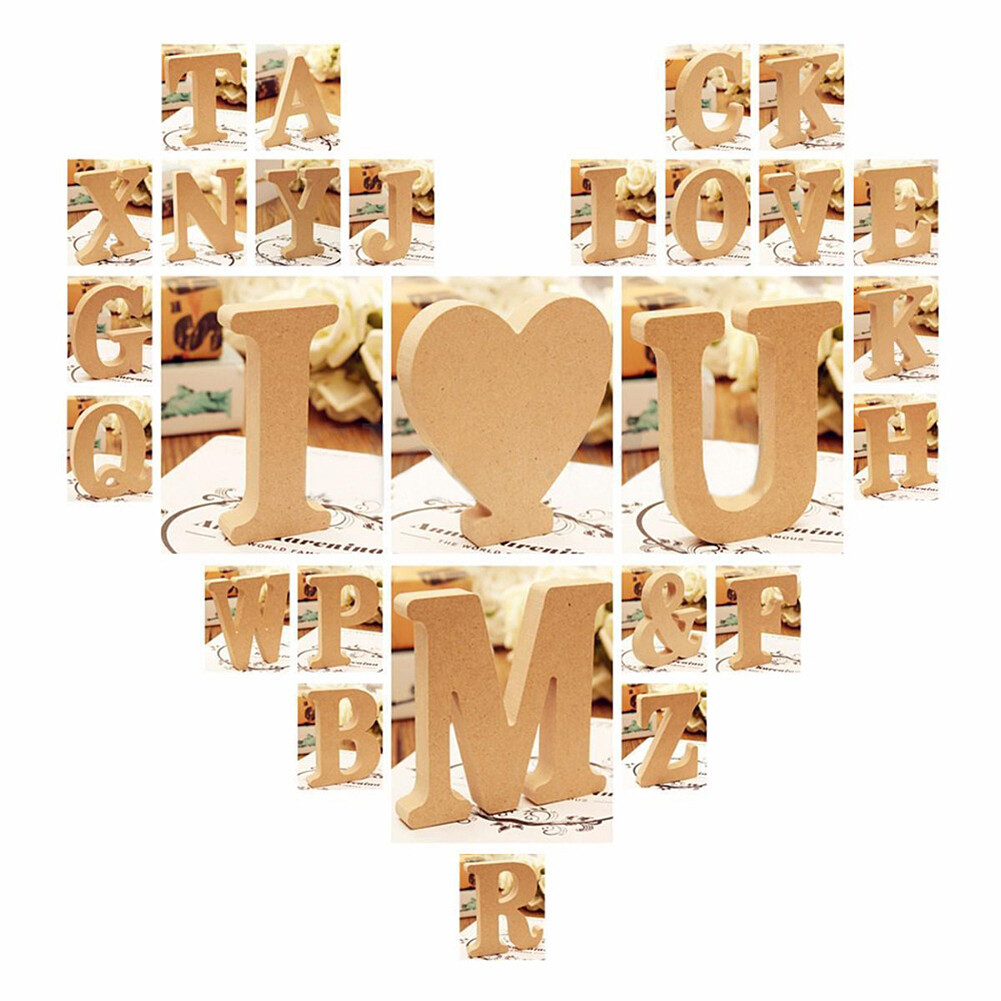 US 3.93” A-Z Wooden Letters Alphabet Self Standing Wedding Party/Home/Decor Lot