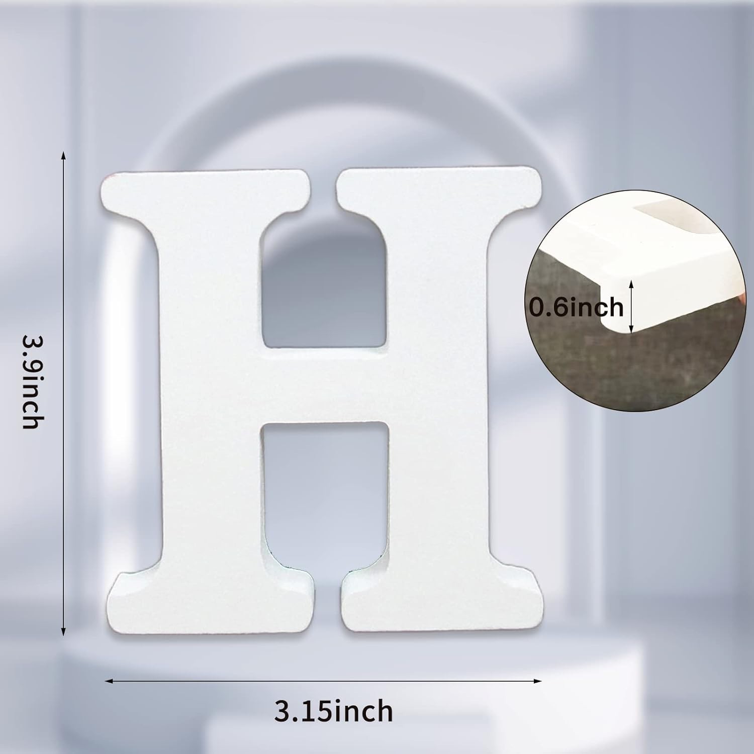 MDF Letter H 4in Unfinished Display Paintable Personalize Home Decor