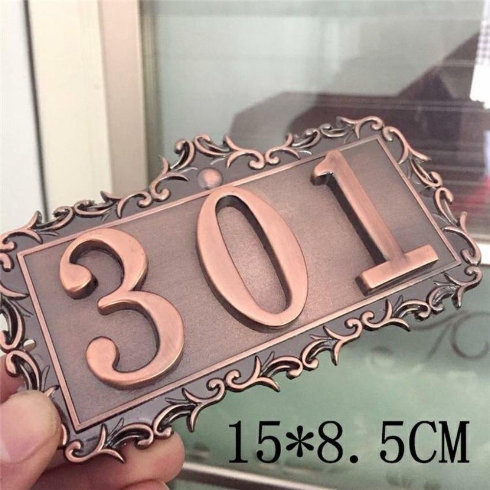 3-4 Numbers Letters Customized House Apartment Door Address Plaque Metal Copper