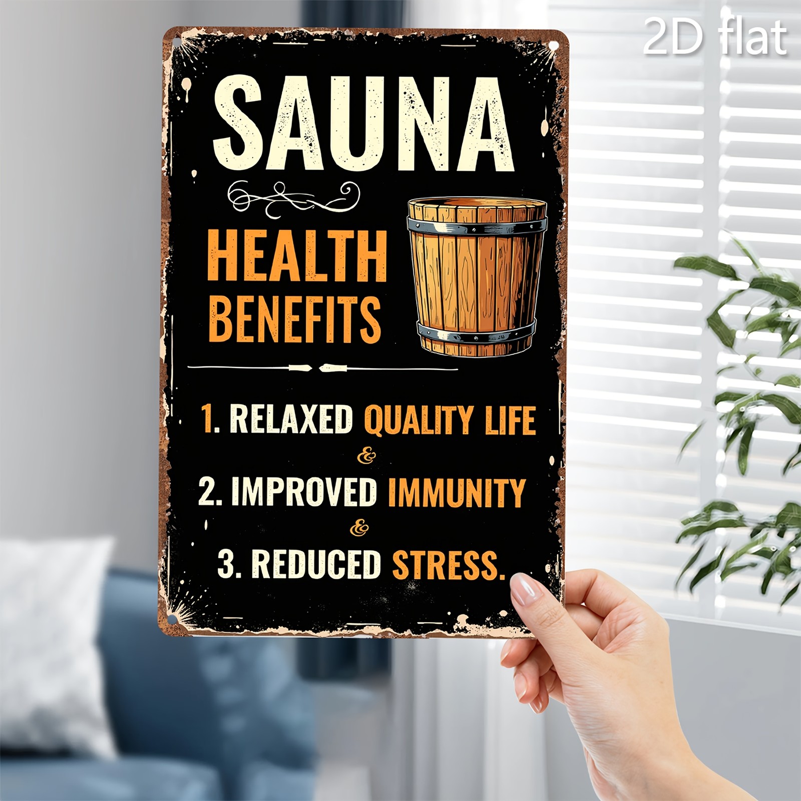 Vintage Metal Sign 12×8 Inches Rustic Wall Decor