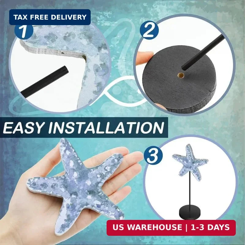 3 Pcs Sea Table Decor Coastal Turtle Starfish Decor Ocean Beach Centerpieces Nau