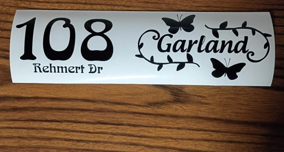 Custom Mailbox Address Decal- Personalized- Perm. Vinyl