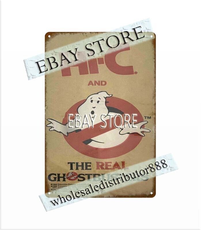 outdoor wall decoration 1980s Hi-C The Real Ghostbusters metal tin sign
