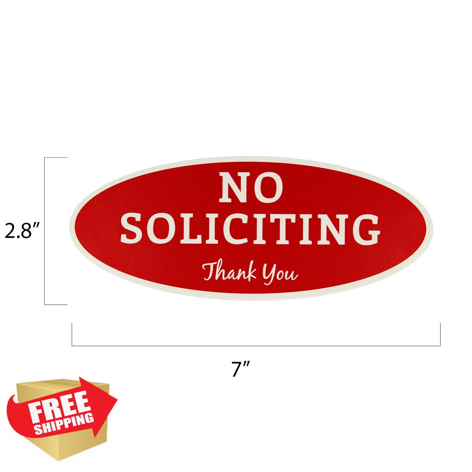 ExcelMark No Soliciting sign Medium Red/White