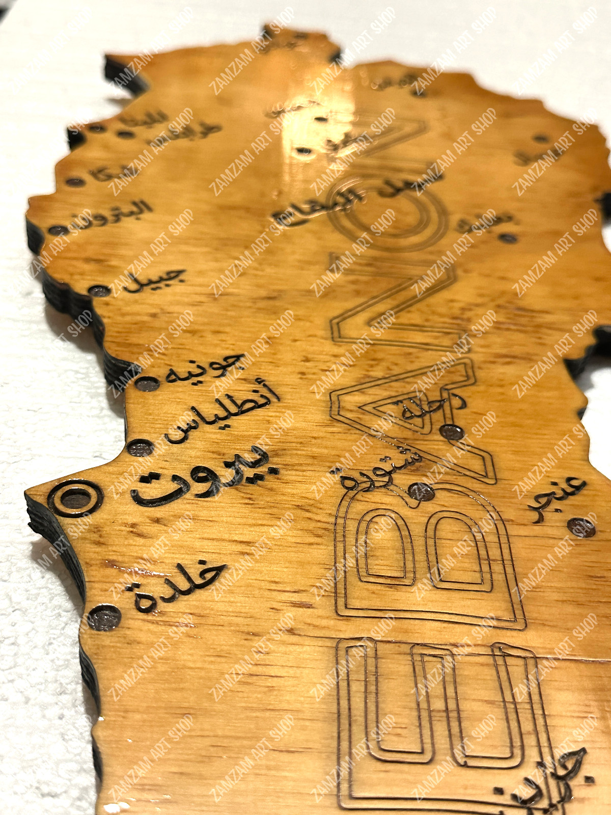 Wooden Map of Lebanon Wall, Home Decor, Birthday Anniversary Gift خريطه لبنان