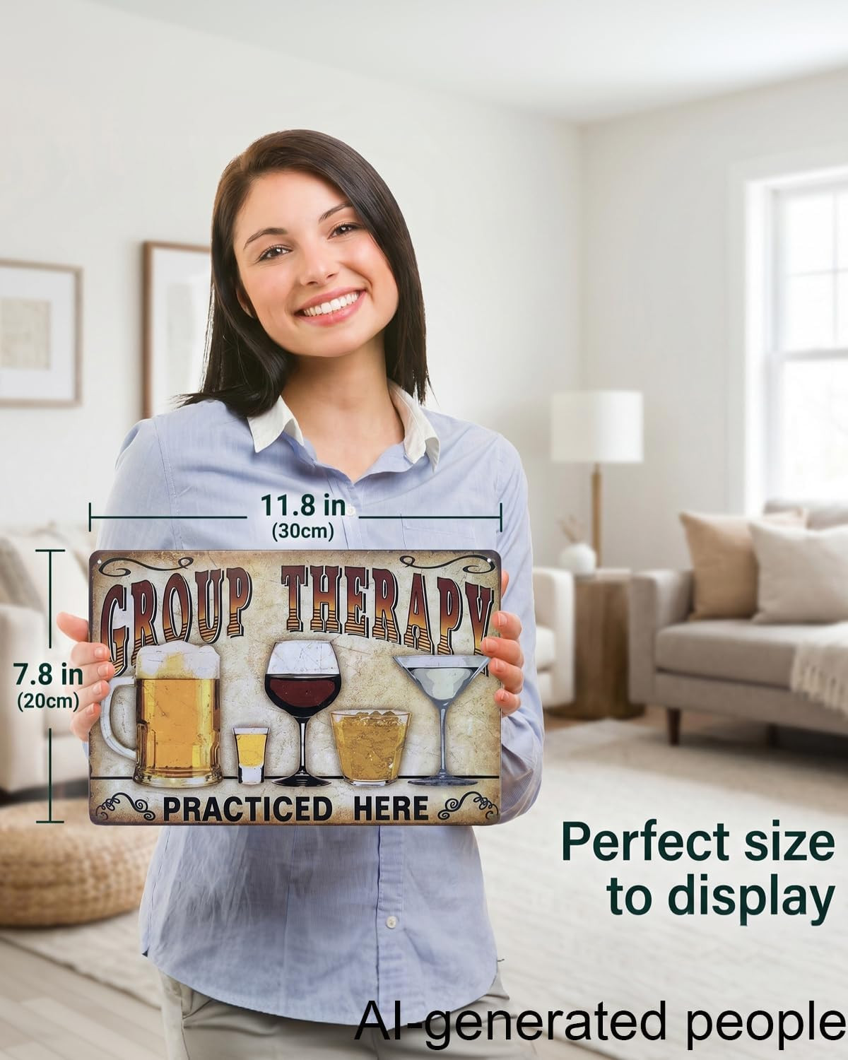 4 Pack Bar Signs for Home Bar Decor, Vintage Metal Bar Wall Decor for Man Cave,