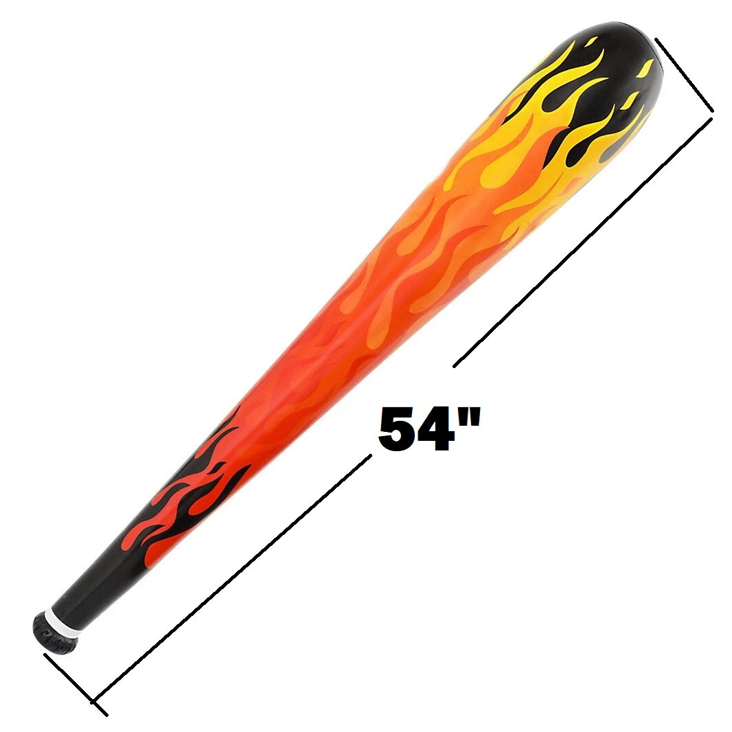 54″ Jumbo Flame Baseball Bat (2 Pack) Vinyl Bat Inflates.