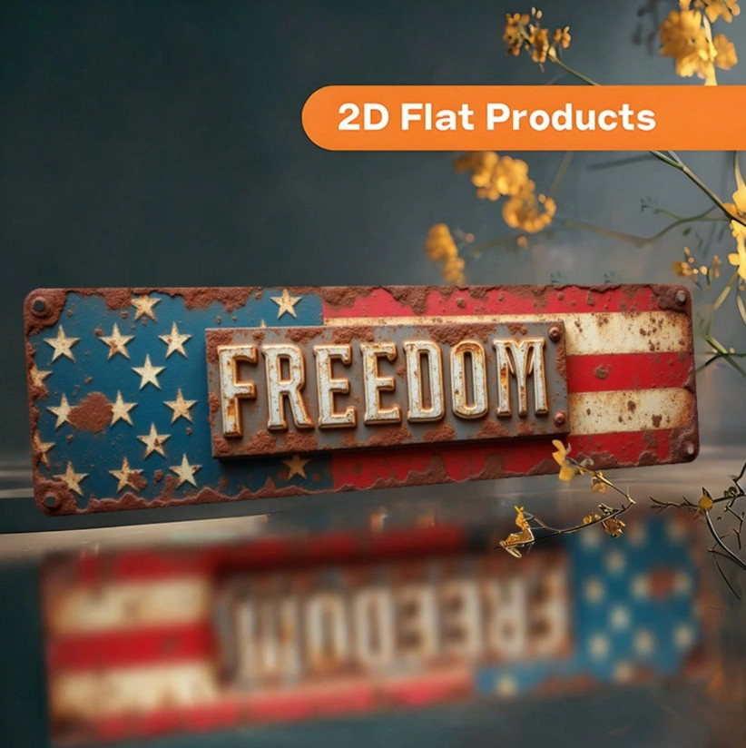 Freedom American Flag Metal Sign Patriotic USA Wall Decor Aluminum Plaque