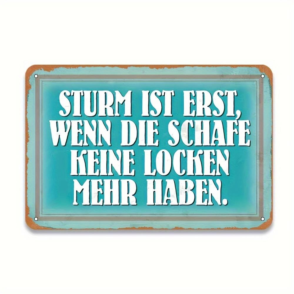 Vintage Metal Wall Sign 12×8 Inches Rustic Teal