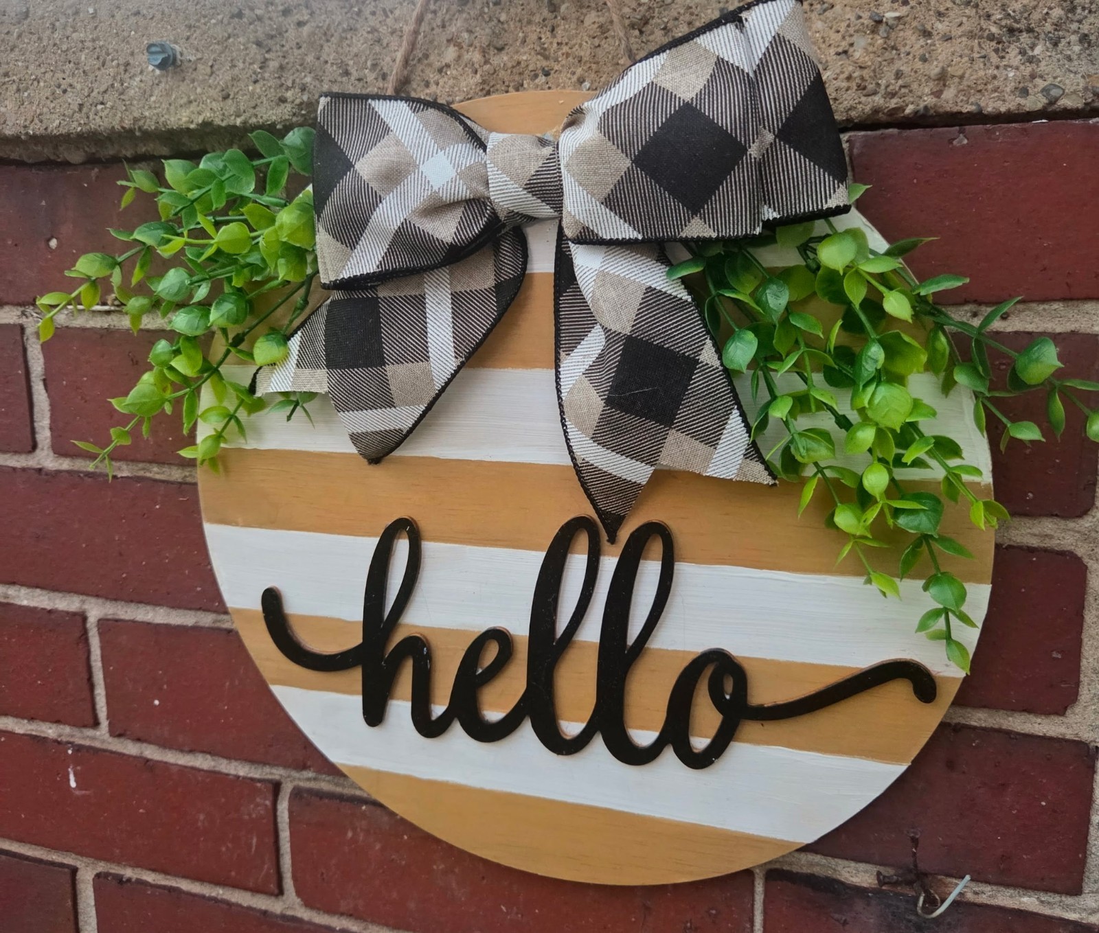 Hello, 12” Handmade Wood Door Hanger