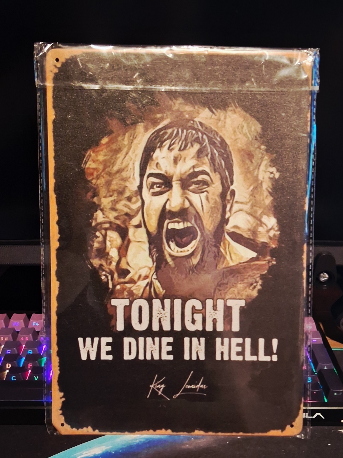 300 Movie Metal Sign, Kitchen, Decor, TONIGHT WE DINE IN HELL, 12 x 8 Inches