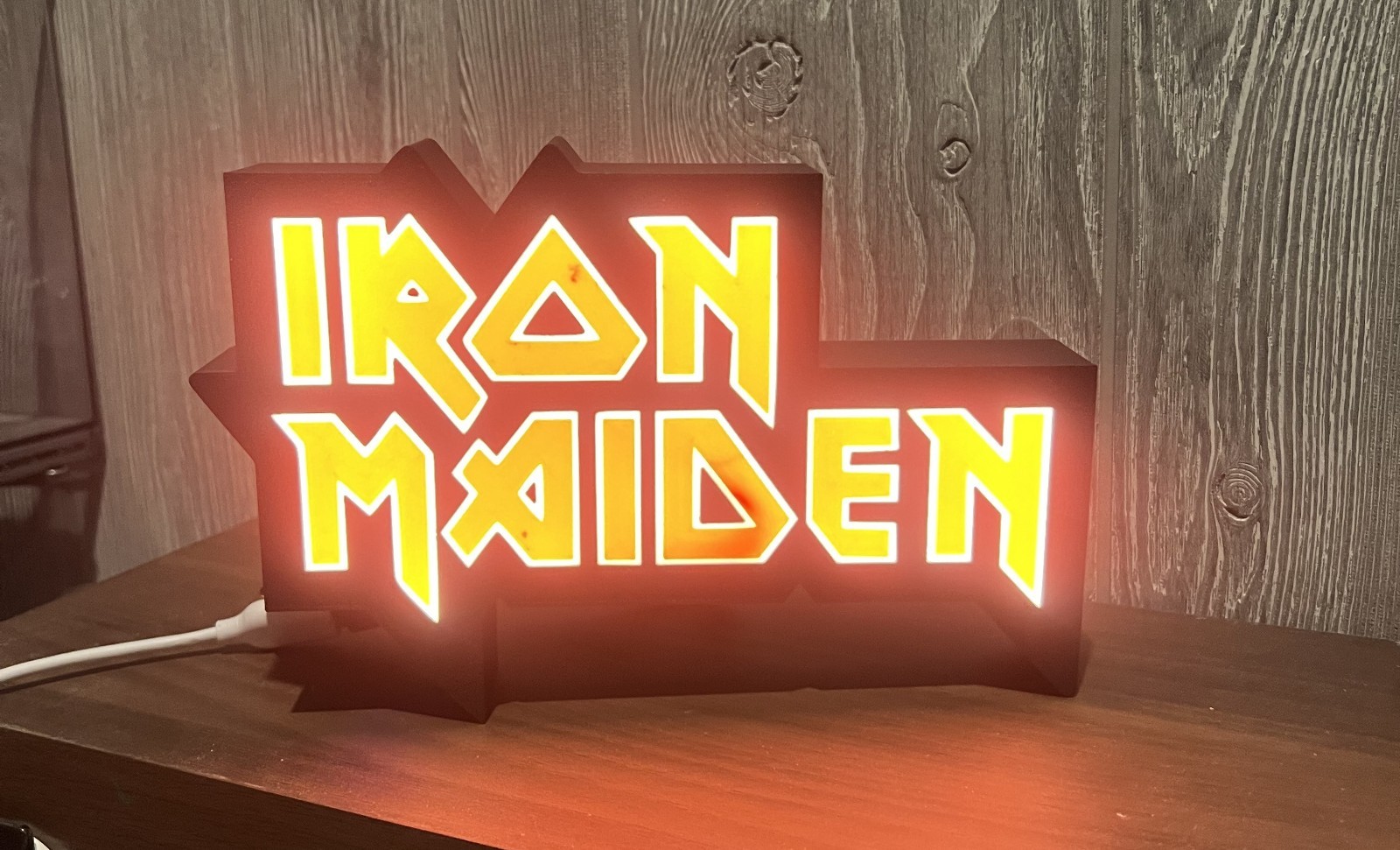 Iron Maiden LED Light Sign 5V USB Dimmable – Rock Band Decor Lamp 9″ x 6″ x 1.5″