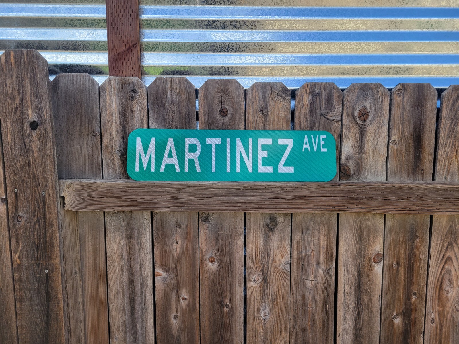 MARTINEZ AVE personalized reflective street name sign 24″x6″