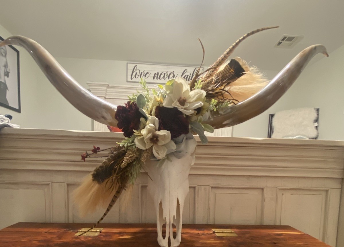 Rustic Wedding/Home Custom Longhorn Wall Decor OOAK Piece