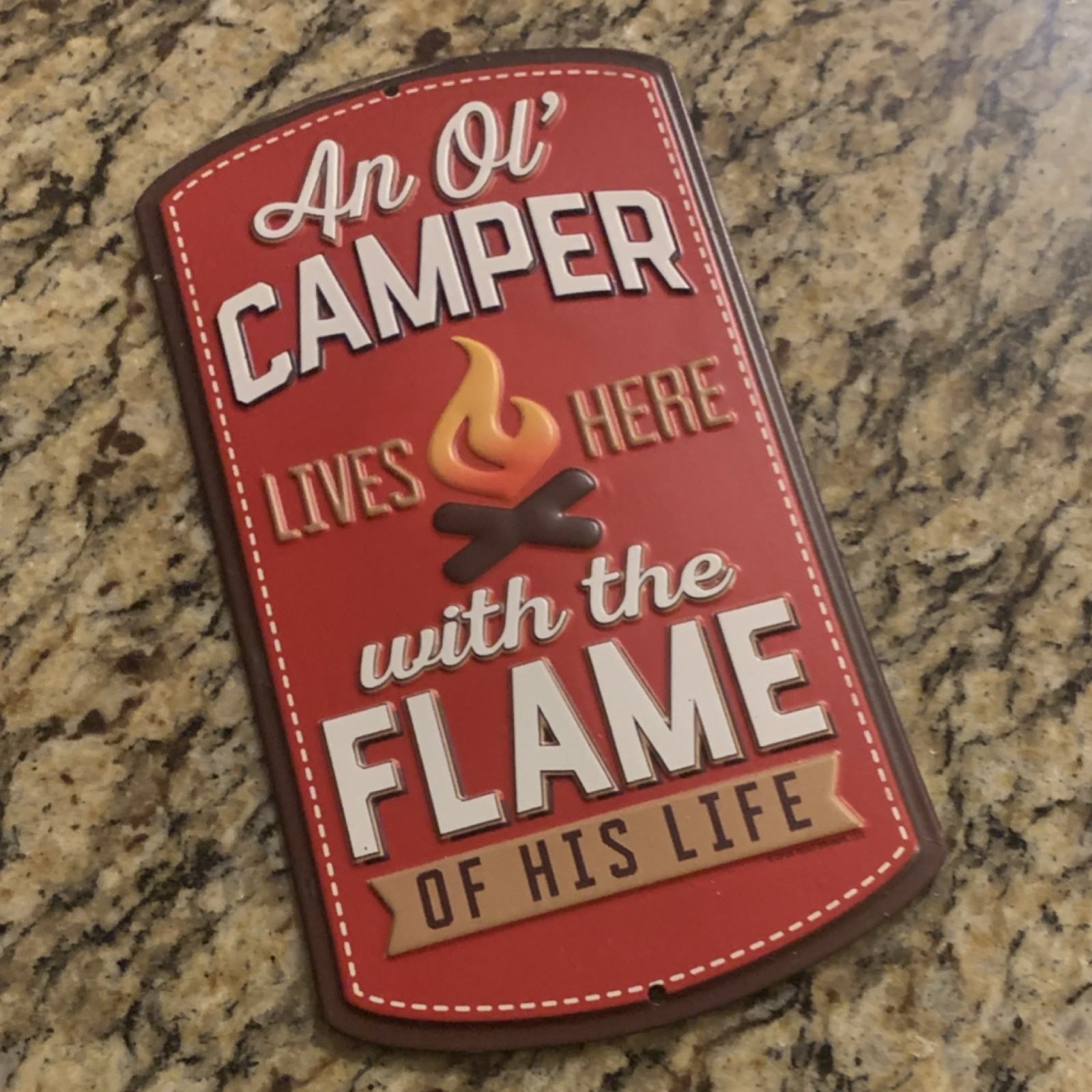 Decorative Rustic Camp Life Metal Wall Sign Glossy Finish 9”x5.5”