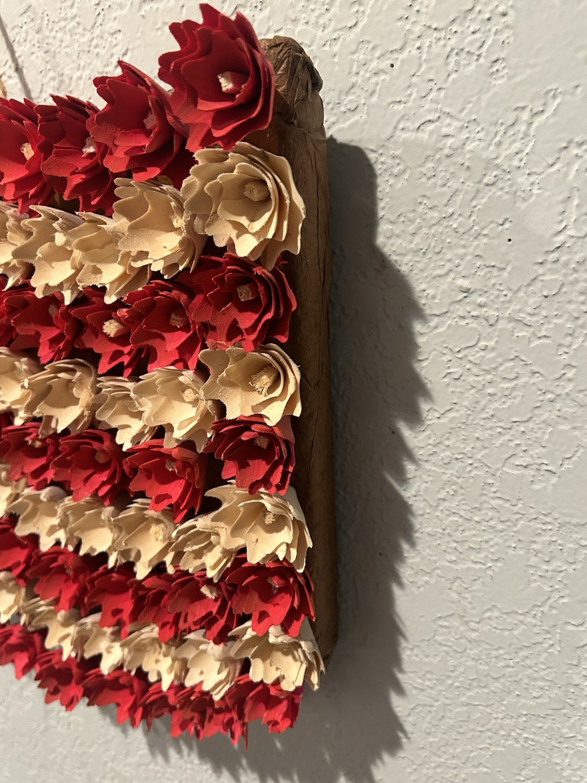 American Flag Floral Woodchip Wall Hanging Decor