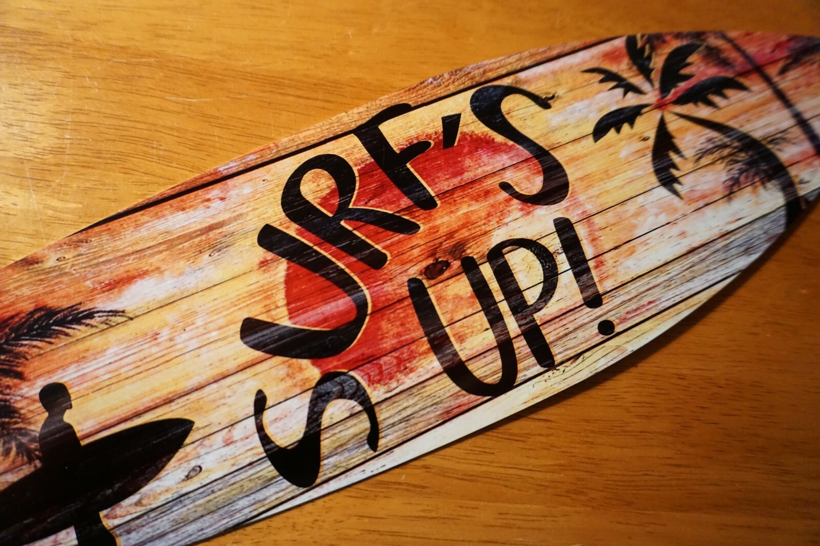 Retro Style SURFS UP SUNSET SURFBOARD SIGN Tiki Bar Beach Surfing Home Decor NEW