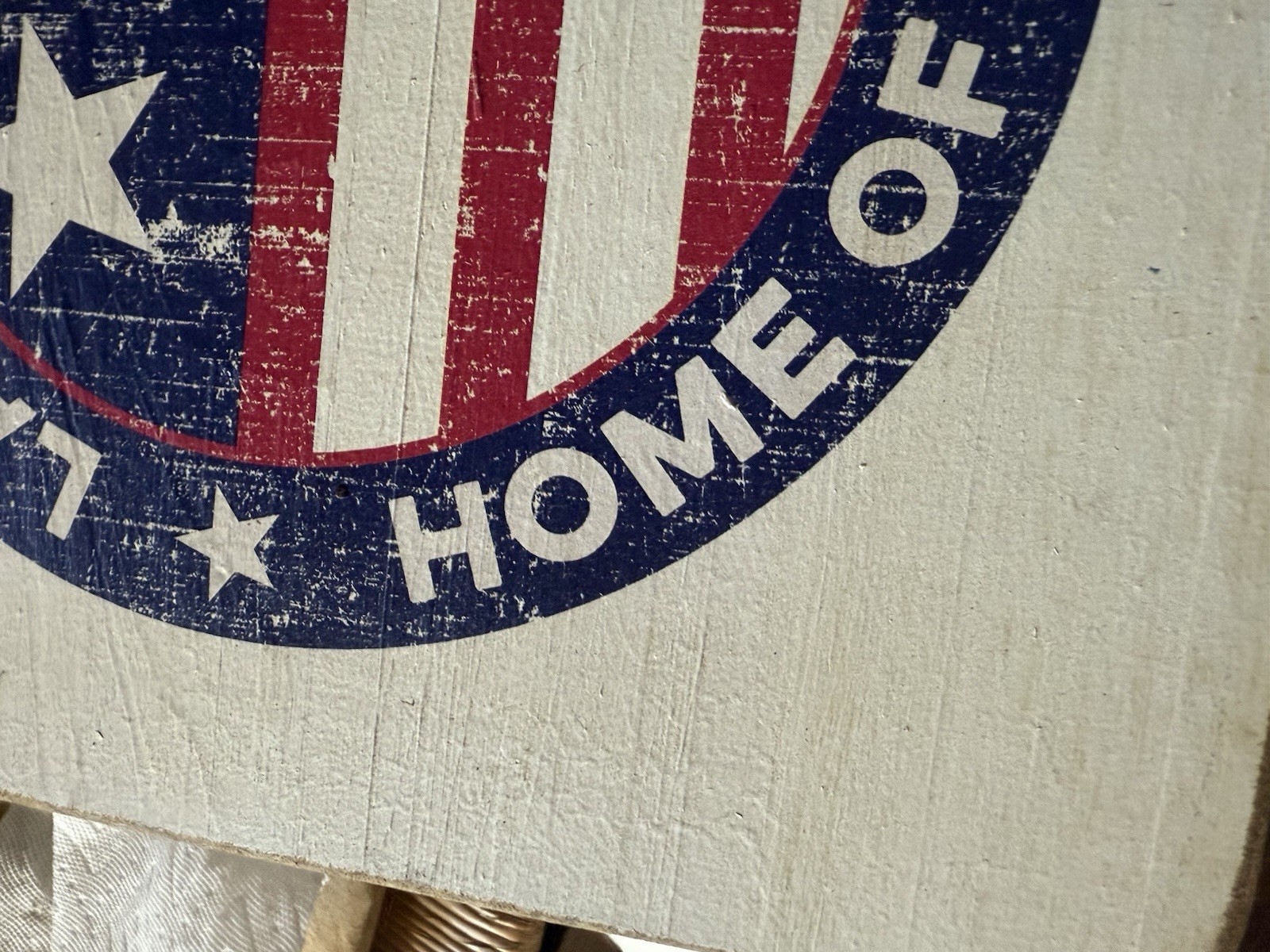 Genuine Life Is Good Wood Sign Red White Blue Flag Land Free Home Brave USA