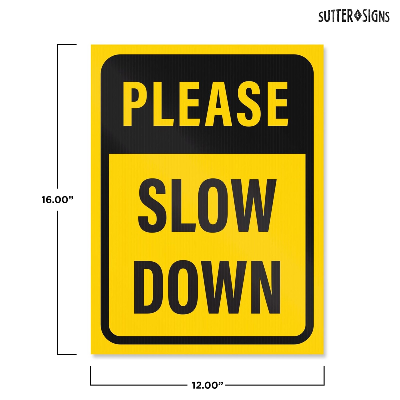 2-Pack 12×16″ “Please Slow Down” Yard Signs with H-Frame Stakes Plastic
