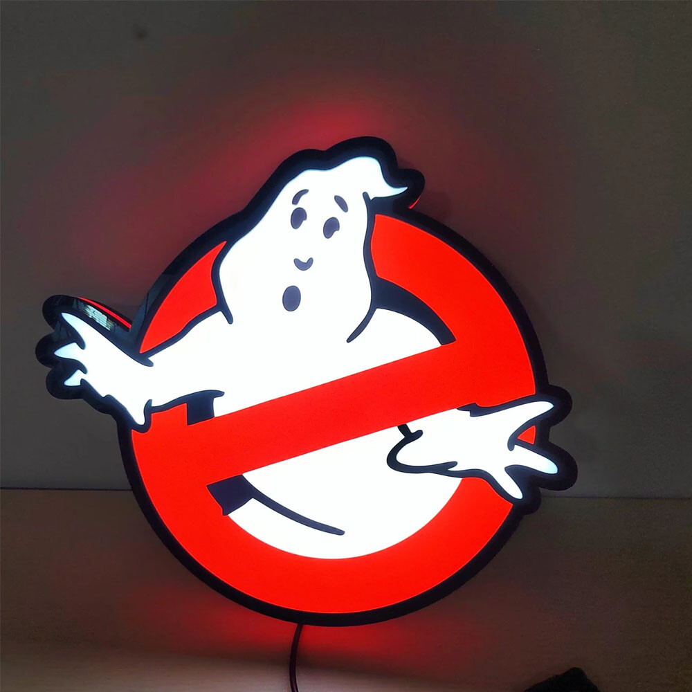 Ghostbusters Logo 3D Printed Lightbox LED Wall Sign Gameroom Decor Gift