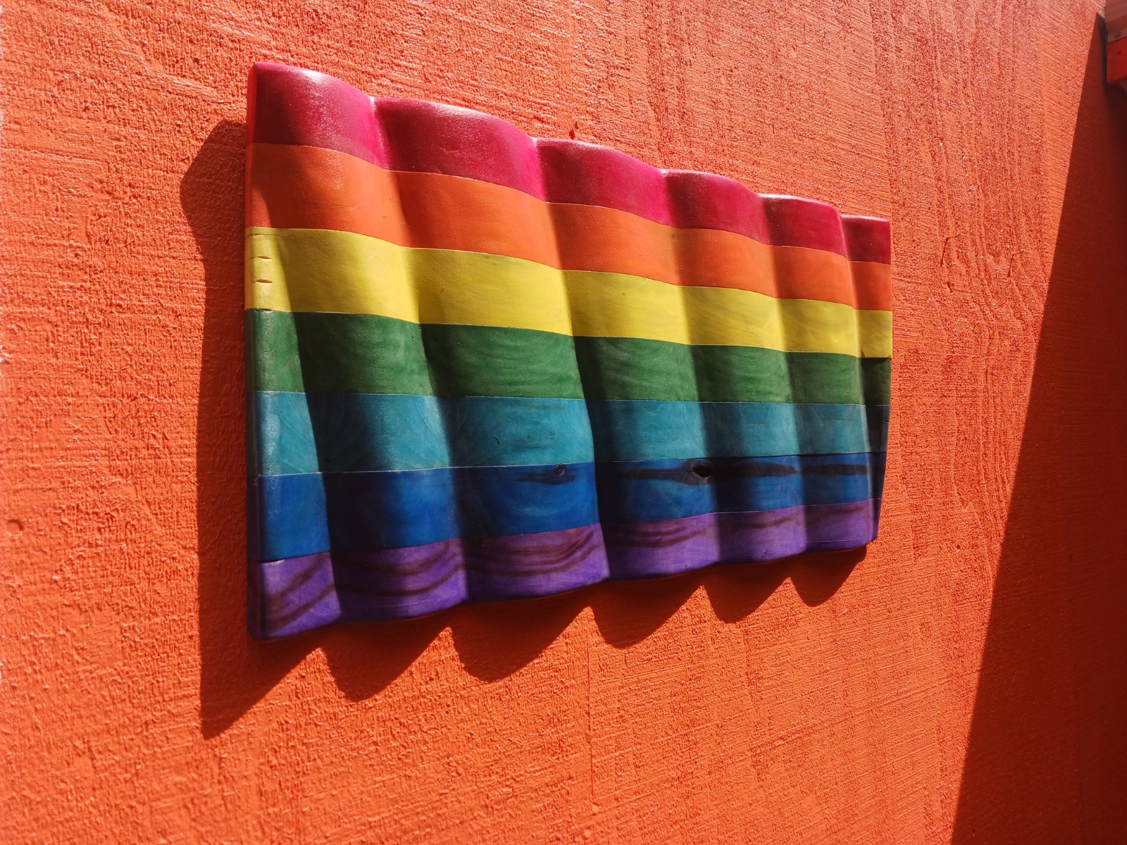 Pride Wavy Wooden Flag. Hand Crafted.